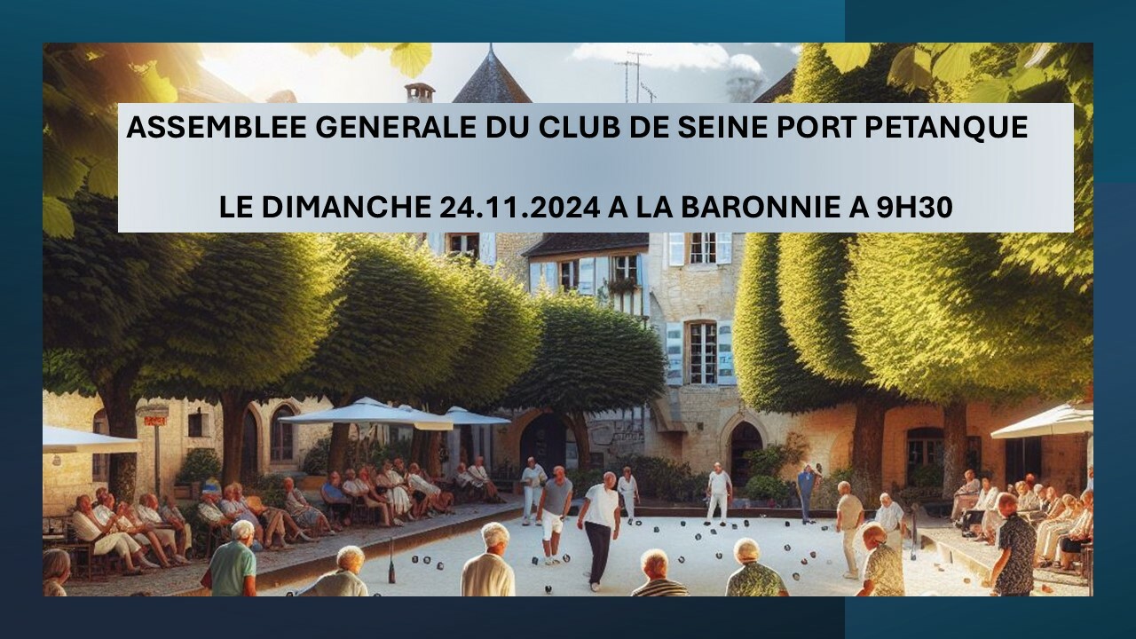 Assemblée générale du club le 24.11.2024